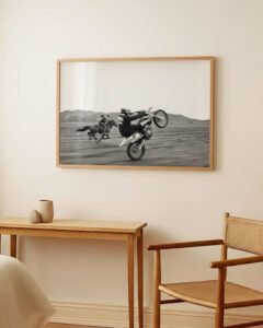 Black and White Desert Racing wall art print