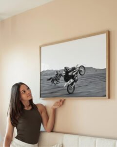Black and White Desert Racing wall art print