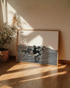 Black and White Desert Racing wall art print