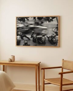 Black and White F1 Wall Art | Vintage Pit Crew Photography Poster wall art print