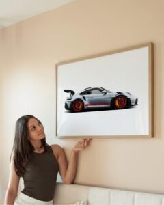 Porsche GT3 RS wall art Porsche 911 illustration poster GT3 RS side profile print Porsche enthusiast wall decor Automotive illustration wall art