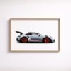 Porsche GT3 RS wall art Porsche 911 illustration poster GT3 RS side profile print Porsche enthusiast wall decor Automotive illustration wall art