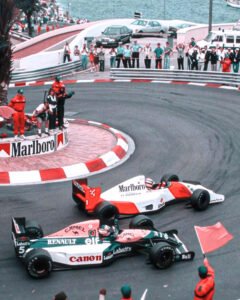 Ayrton Senna at Monaco – Vintage F1 Wall Art Print