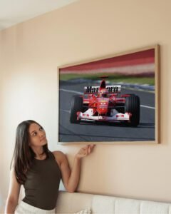 Michael Schumacher wall art, F1 racing print, Formula 1 collector art, Motorsport wall decor, Legendary F1 portrait