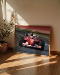 Michael Schumacher wall art, F1 racing print, Formula 1 collector art, Motorsport wall decor, Legendary F1 portrait