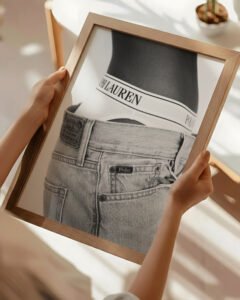 Minimalist fashion portrait wall art featuring a close-up polo silhouette. Museum-quality matte print designed for modern and luxury interiors.