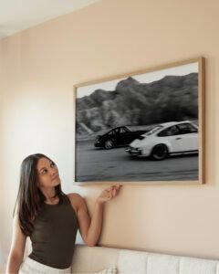 Porsche 911 racing wall art Vintage Porsche 911 print Black and white automotive poster Luxury car wall decor Collector automotive artwork