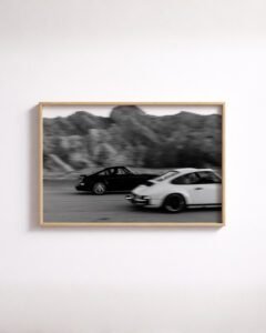 Porsche 911 racing wall art Vintage Porsche 911 print Black and white automotive poster Luxury car wall decor Collector automotive artwork