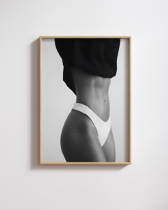 Black and White Stretch Marks Portrait for living room, luxury stretch marks wall art for office, minimalist black and white stretch marks poster