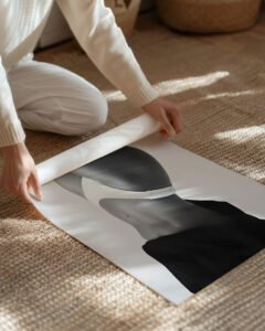 Black and White Stretch Marks Portrait for living room, luxury stretch marks wall art for office, minimalist black and white stretch marks poster