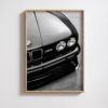 Black and white portrait print of BMW E30 M3 classic performance car