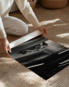 blurred F1 car poster for living room, luxury motorsport wall art for office, black and white Formula 1 motion poster