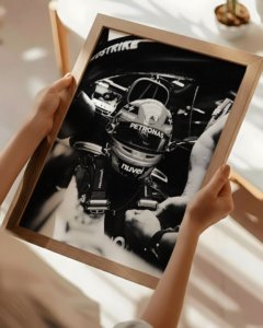 George Russell poster for living room, luxury Formula 1 wall art for office, George Russell Formula 1 matte poster