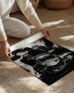 George Russell poster for living room, luxury Formula 1 wall art for office, George Russell Formula 1 matte poster