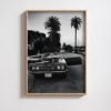 hevrolet Impala black and white wall art with palm trees