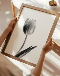 black and white lily wall art