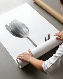 black and white lily wall art