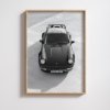 Black and white portrait print of Porsche 911 930 Turbo classic sports car