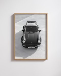 Black and white portrait print of Porsche 911 930 Turbo classic sports car