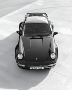 Black and white portrait print of Porsche 911 930 Turbo classic sports car