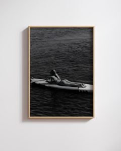 Surfer Babe in Bikini black and white California portrait