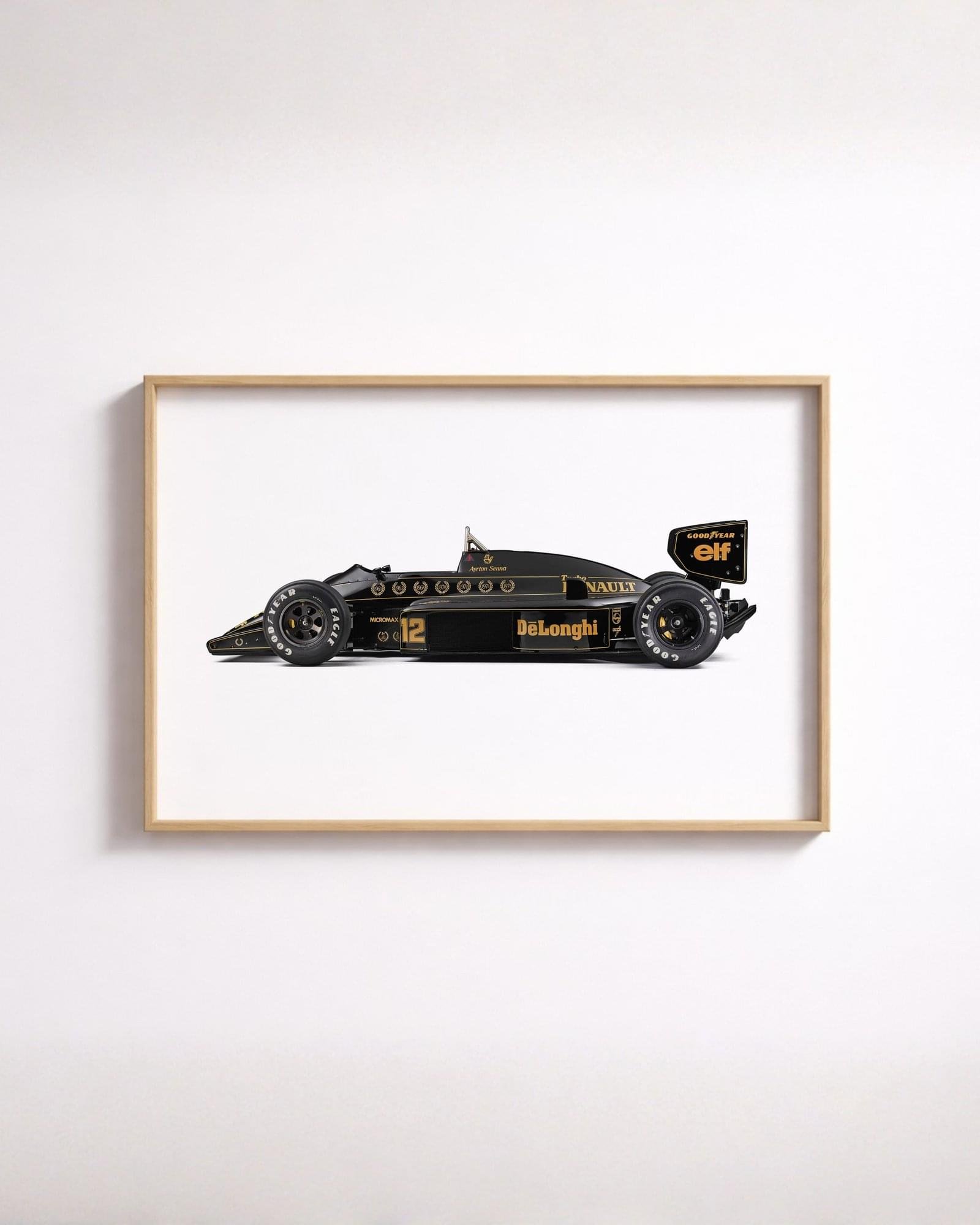Ayrton Senna, Lotus 97T, 1985 Portuguese GP, Formula 1, F1 wall art, Senna poster, motorsport photography, vintage F1, Lotus F1, racing history